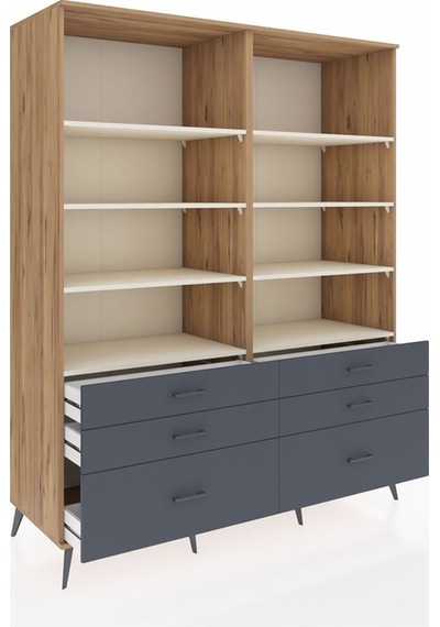 Kronos Gardrop 8 Raflı 6 Çekmeceli 176x59x221 Çam-aytaşı/antrasit Aytaşı/antrasit Kronos Gardrop 8 Raflı 6 Çekmeceli 176x59x221 Çam-aytaşı/antrasit Aytaşı/antrasit