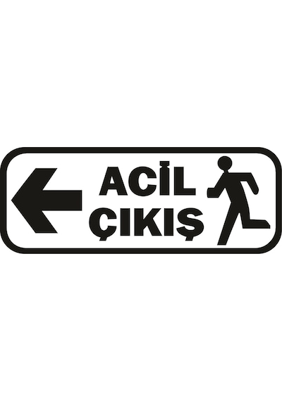Acil Çıkış Yazısı (16 X 6 Cm) Yeşil & Siyah