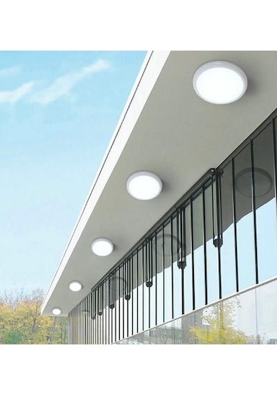 Horoz Artos 15w Yuvarlak Beyaz Led Nem Su Geçirmez Banyo Bahçe Modern Tavan Lambası Beyaz Işık 6500k Beyaz