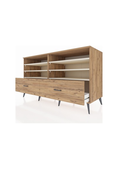 Kronos Konsol 6 Raflı 2 Çekmeceli 176x59x99 Çam-aytaşı/çam Çam-aytaşı/çam