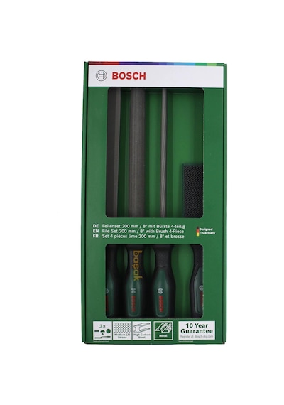 Bosch 200 Mm 3 Lü Metal Eğe Seti 8" Orta Diş + Eğe Fırçası 1600a034gm
