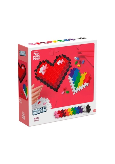 Plus-plus Puzzle By Number Hearts 250 Pcs