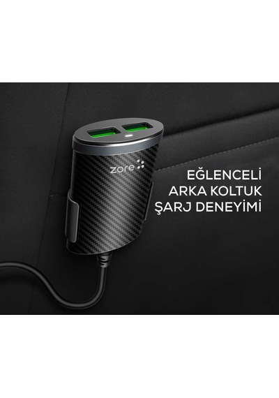 Ardemix Zr-c502 2+2 Araç Şarj Seti - Siyah Siyah