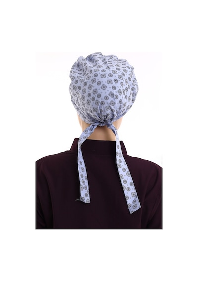 Mavi Kilim Tesettür Desenli Cerrahi Bone - Tesettür Doktor Hemşir-Standart-2301 Mavi Kilim Dese