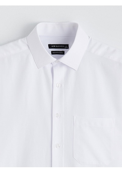 Lcw Busıness Beyaz Regular Fit Armürlü Erkek Basic Gömlek