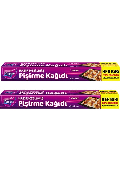 Hazır Kesilmiş Pişirme Kağıdı 16 Lı 42 X 37 Cm İkili Set
