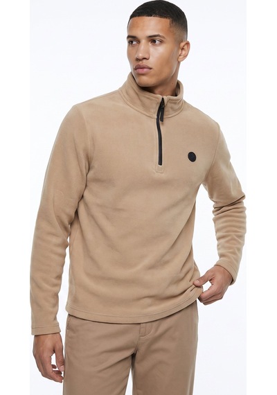 Discovery Expedition D5wm-swt3300 Bej Fermuarlı Basic Erkek Polar Sweatshırt
