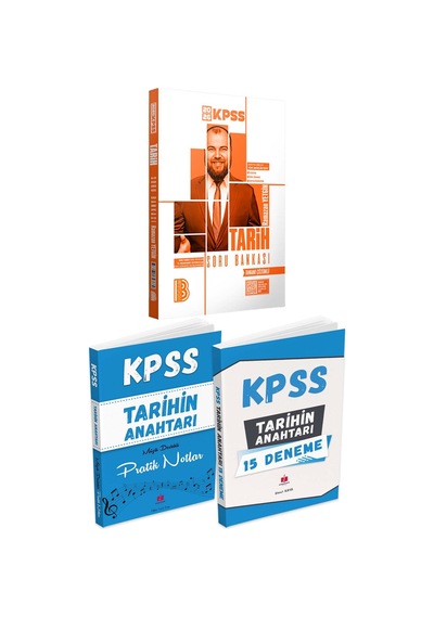 2026 Kpss'nin Anahtarı Tarih Pratik Notlar + Deneme + Benim Hocam Tarih Soru Bankası 3 Kitap