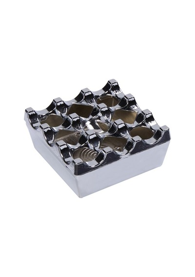 Izgaralı Döküm Küllük Kapaklı Kül Tablası Delikli Metal Kare Küllük Metalik Belirtilmemiş Kare