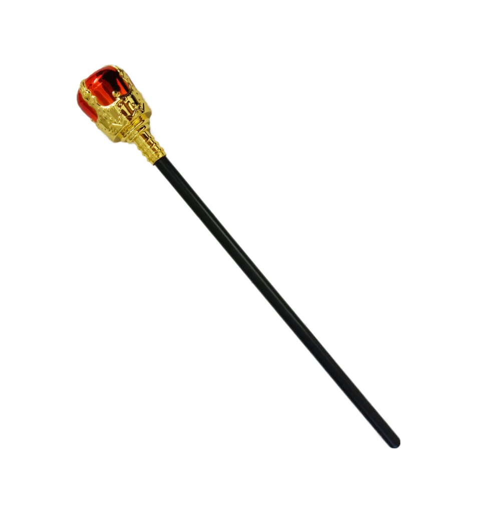 Kırmızı Topuzlu Kral Asası Kraliyet Asası 40 Cm - Rxlu-344979 Renkli