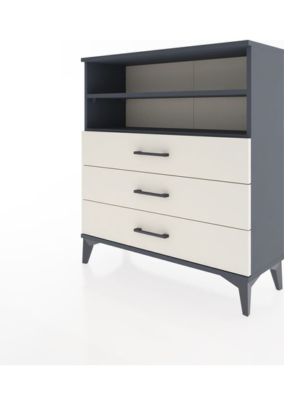 Arges Şifonyer 2 Raflı 3 Çekmeceli 88x30x96 Antrasit-aytaşı Antrasit