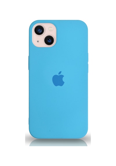 Apple Uyumlu  iPhone 13 Mini Logolu Silikon Kılıf Altı Kapalı İçi Kadife Lansman Arka Kapak