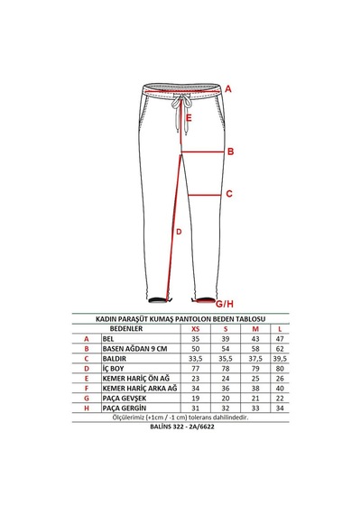 Balins Kadın Paraşüt Pantolon 001