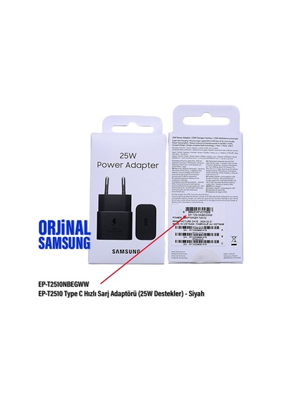 Ep-t2510n Type C Şarj Aleti 25w Süper Hızlı Type-c Şarj Adaptörü Samsung Uyumlu Türkiye A