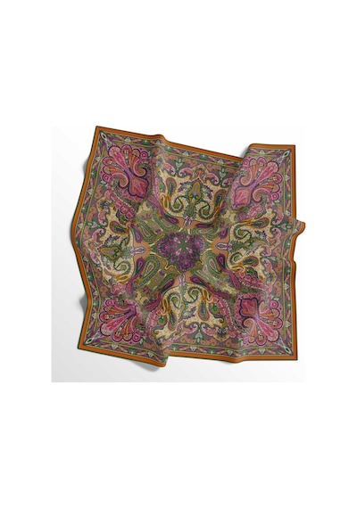 İpekal Soft Pamuk Eşarp - 05407 - 90 X 90 / Yeşil-turuncu - 22 Yeşil-turuncu - 22
