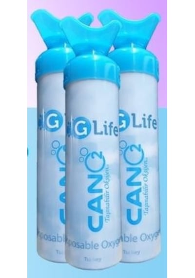 Glife Can O2 Taşınabilir Sprey 200 Nefeslik Oksijen Tüpü x 3