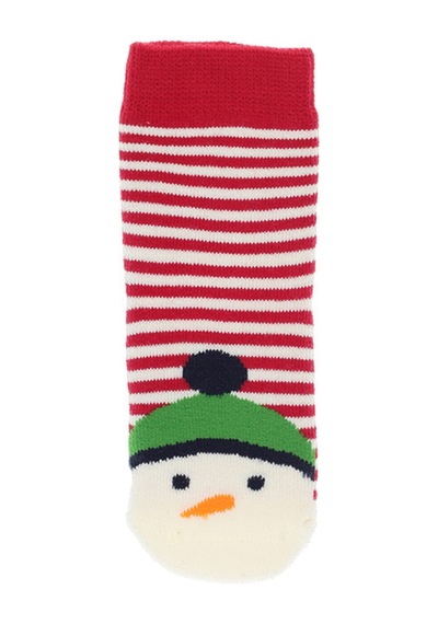Panço Unisex Çocuk Yeşil-kırmızı 3'lü Çorap