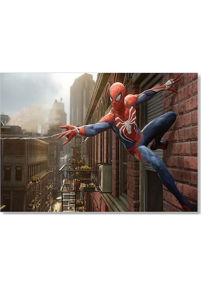 Cakasepetim Spider Man Duvardan Ağ Atıyor Ahşap Mdf Tablo