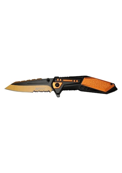 Mtech 4171 Turuncu Kamp Çakı 21cm - Yarı Otomatik, Kemerlikli, Te