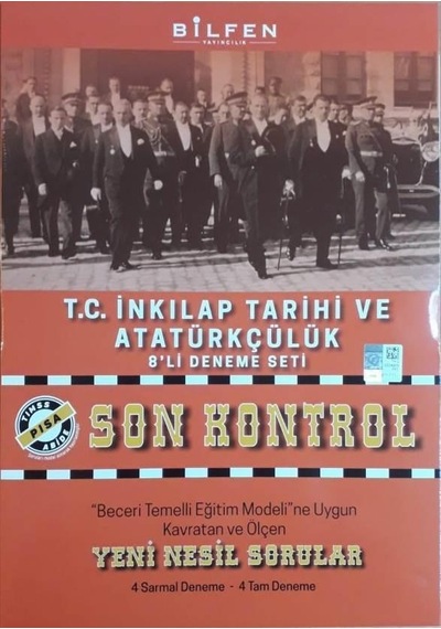8.Sınıf T.C. İnkılap Tarihi ve Atatürkçülük Son Kontrol 8'li Deneme -  Bilfen Yayınları