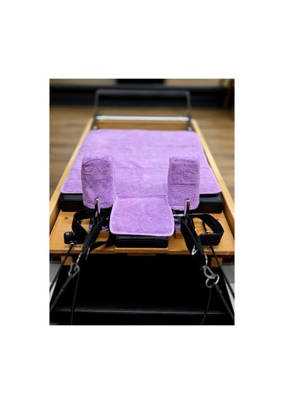 Lila Mor Pilates Omuzluklu Reformer Havlu Seti Organik Pamuk' Kaydırmaz Kaplamalı