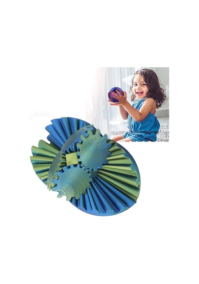 3d Baskılı Dişli Top Pla Malzeme, Stres Giderici Dönme Oyuncağı, Taşınabilir Spinner Küre Turkuaz
