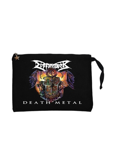 Dismember Death Metal Siyah Clutch Astarlı Cüzdan / El Çantası Siyah