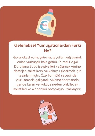 Pureal Doğal Çamaşır Durulama Suyu - Hassas Ve Çok Hassas Ciltlere Özel 750 Ml Tekli