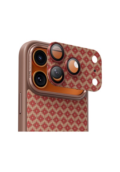 Apple Uyumlu   iPhone 17 Pro Benks Armorwarrior Armorgrid Serisi Kevlar Kamera Lens Koruyucu Turuncu