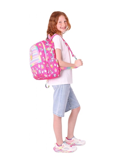Kaukko Üç Bölmeli Kız Çocuk İlkokul Sırt Çantası L5227 - Pembe - Kauçuk Dondurma Pembe