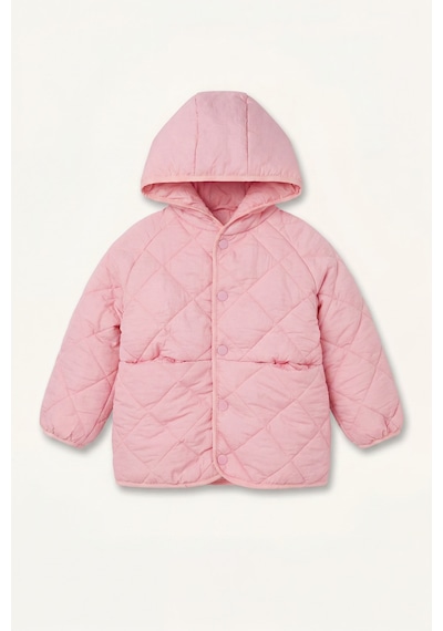 Defacto Çıtçıtlı Kapitone Kapüşonlu Mont Kız Bebek H3571a526aupn149 Pembe-pn149