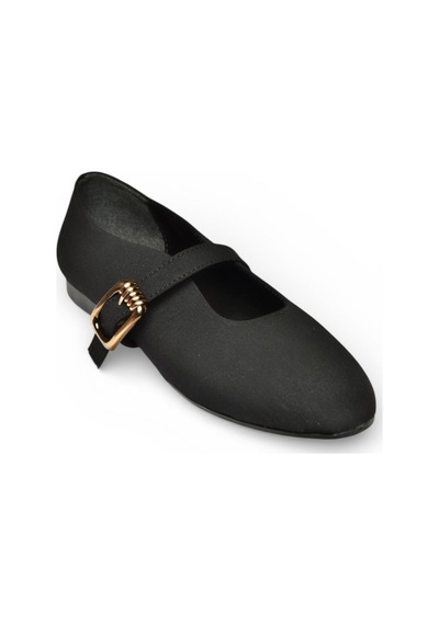 Fox Shoes Y820650204 Siyah Kumaş Toka Detaylı Şık Babet Siyah