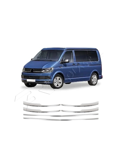 Volkswagen Transporter T6 Uyumlu Krom Ön Tampon Çıtası 6 Parça Paslanmaz Çelik