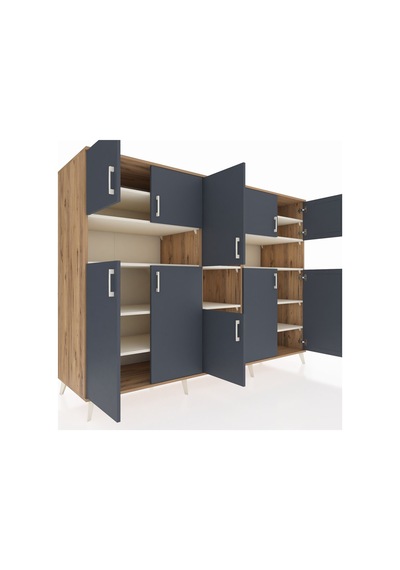 Kronos Dolap 14 Raflı 10 Kapaklı 220x59x163 Çam-antrasit/aytaşı Çam-antrasit/aytaşı Kronos Dolap 14 Raflı 10 Kapaklı 220x59x163 Çam-antrasit/aytaşı Çam-antrasit/aytaşı