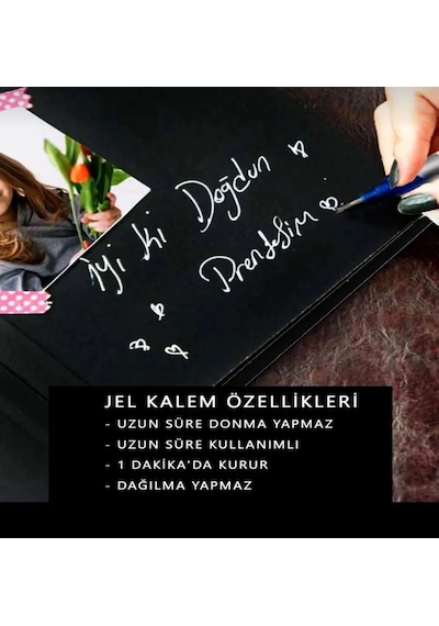 Siyah Anı Albümü + Sticker + Jel Kalem Hediyeli