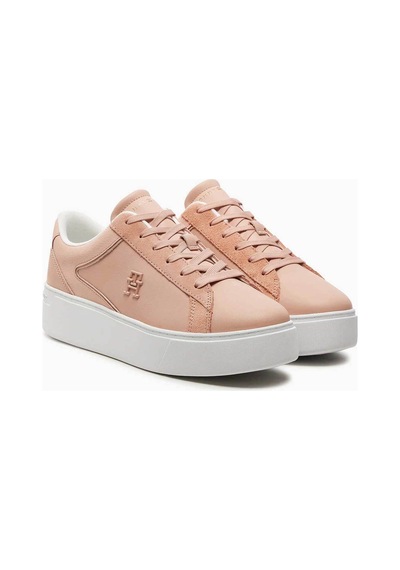Platform Court Logolu Sneaker Pembe