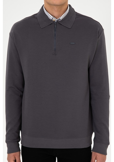 U.S. Polo Assn. Erkek Comfort Fit Yarım Fermuarlı Gri Sweatshirt 50316484-VR024 U.S. Polo Assn. Erkek Comfort Fit Yarım Fermuarlı Gri Sweatshirt 50316484-VR024