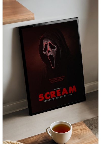 Scream Siyah Ahşap Çerçeveli Poster, Film Duvar Tablosu