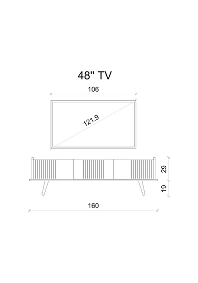 Spica Safir Meşe Rengi Mdf 3 Kapak Ahşap Ayaklı 160 Cm Tv Ünitesi
