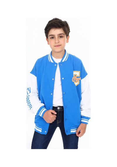 Toontoy Kids Toontoy Erkek Çocuk Baskılı Kolej Hırka Saks