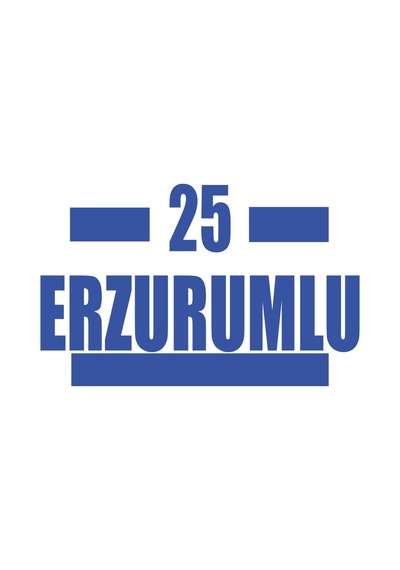 25 Erzurumlu Araba Sticker 17x17 Cm Mavi