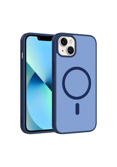 Ardemix Apple iPhone Uyumlu 14 Kılıf M-safe Şarj Özellikli Zore Babet Kapak - Mavi