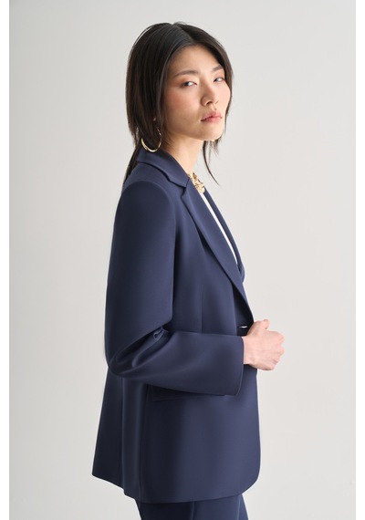 Mizalle Lacivert Tek Düğme Klasik Blazer Ceket Lacivert