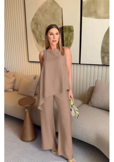 Butik İstanbul Asimetrik Bluz - Pantolon İkili Takım Diğer
