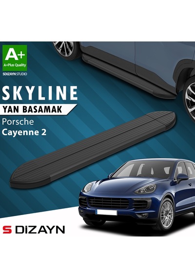 S-dizayn Porsche Cayenne 2 Skyline Siyah Yan Basamak 193 Cm 2011-2017 A+ Kalite