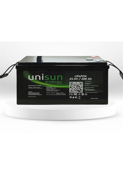Unisun Energy 25.6V 200Ah Lifepo4 Batarya 6000 Cycle + Ekran + Bluetooth