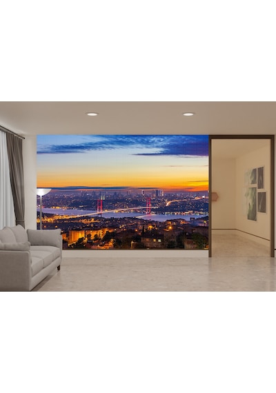Gün Batımında İstanbul Boğazı Poster Duvar Kağıdı Renkli