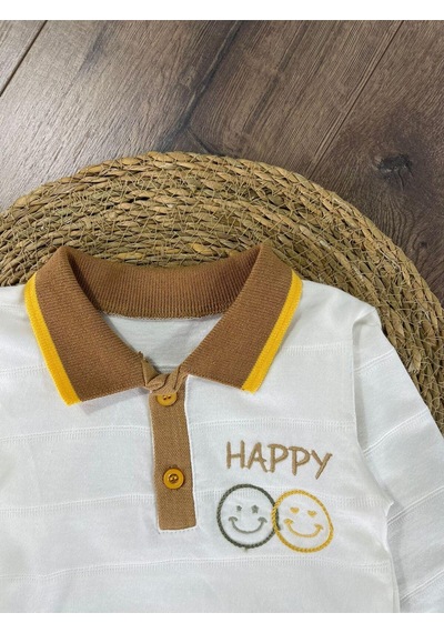 Bebicix Dazu Polo Yaka 2li Takım Kahve