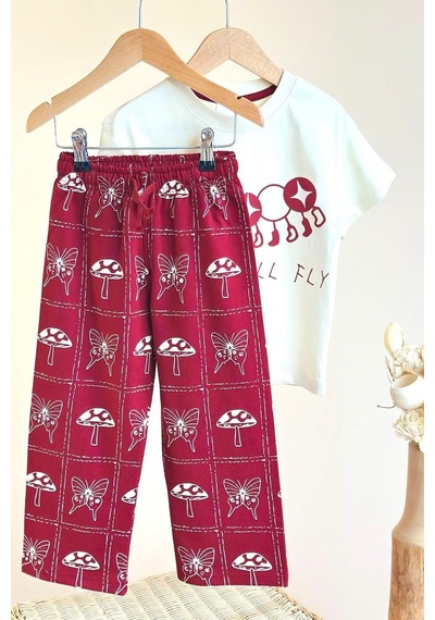 Monila Kız Çocuk Pamuklu Tırtıl Baskılı T-shirt Ve Bordo Baskılı Eşofman Alt Üst Takım Ekru/bordo Monila Kız Çocuk Pamuklu Tırtıl Baskılı T-shirt Ve Bordo Baskılı Eşofman Alt Üst Takım Ekru/bordo