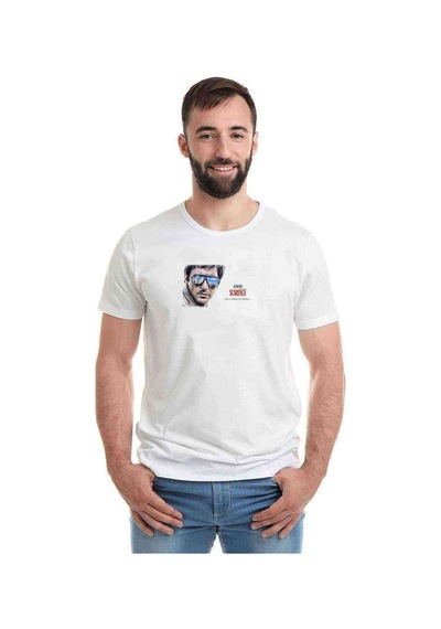 Scarface Money Metal Rock Music Müzik Baskılı Beyaz Erkek Tshirt